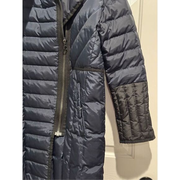 Madewell Navy Blue Quilted Full Zip Down Puffer High Collar Jacket Women's M - Picture 6 of 15